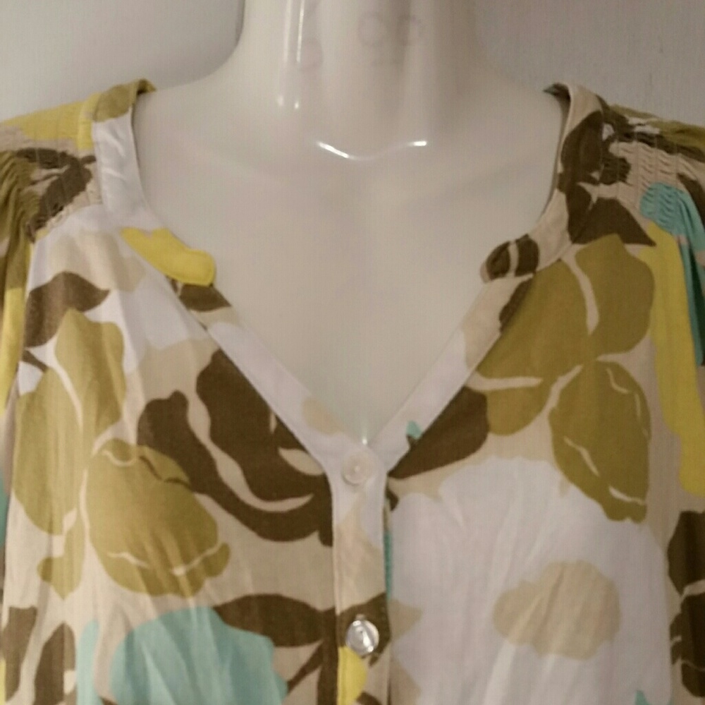 Croft & Barrow Floral Print Blouse 2X